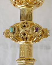 Solid silver gilt antique Belgian Gothic Chalice